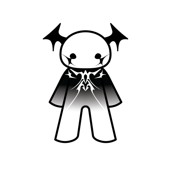 White version with bat wings and a spiked emblem across the chest.