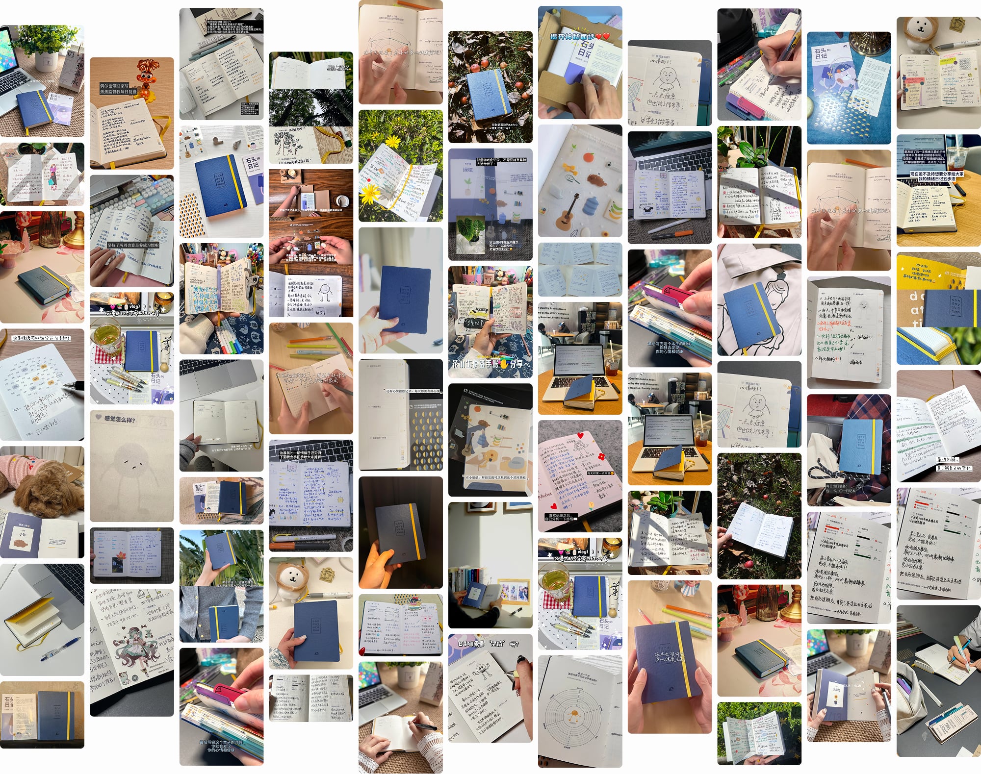 collage of customer photos of their own journal pages