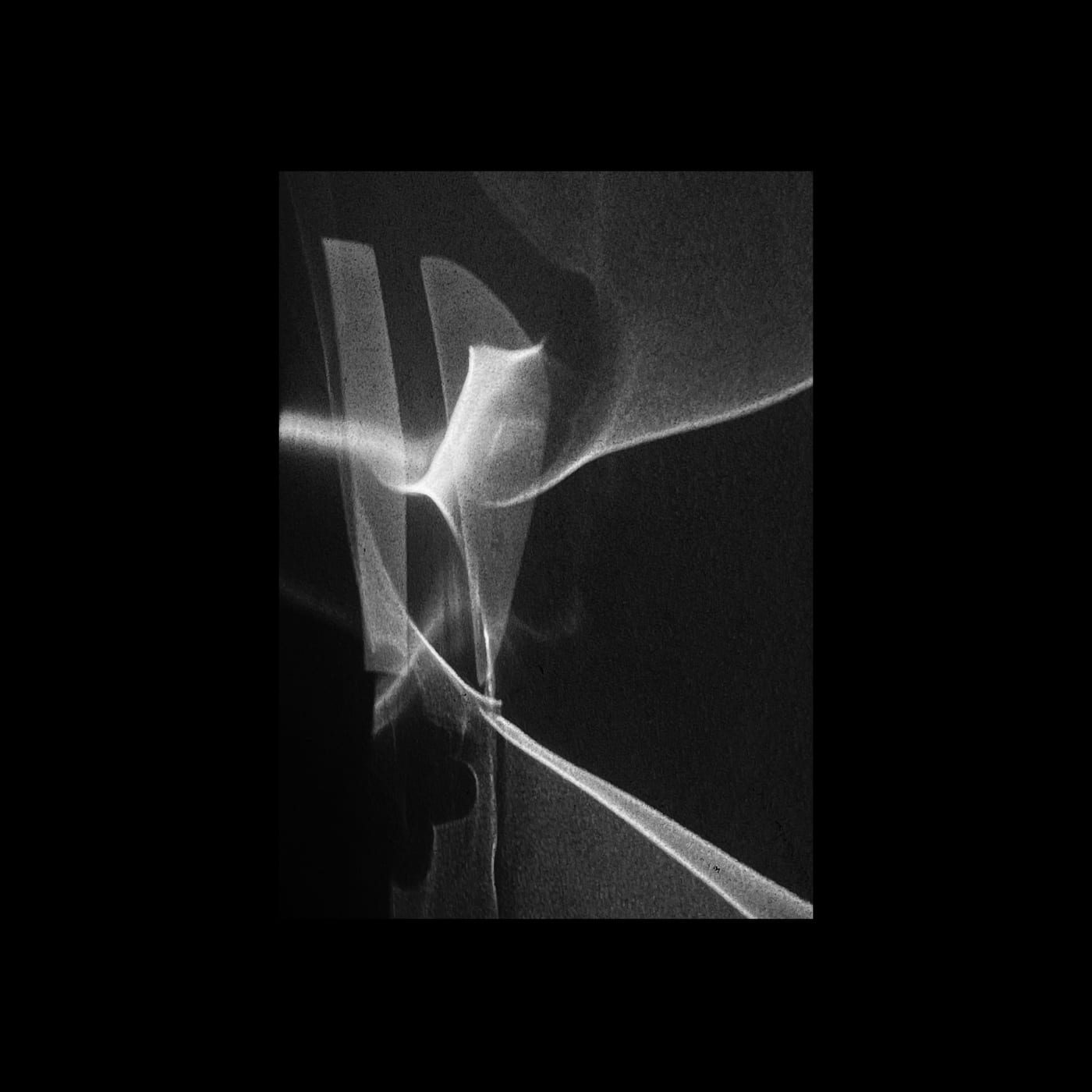A thin fold of light bending through darkness.