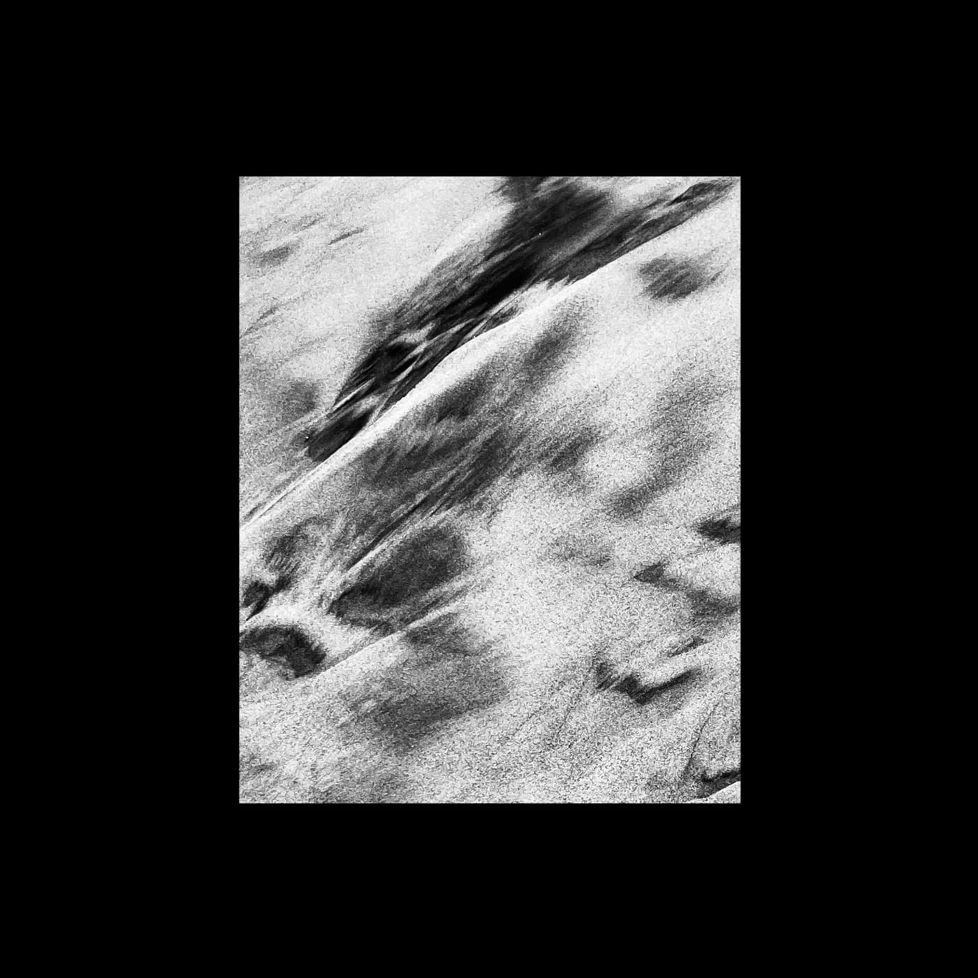 Streaked ridges of sand in raking light.